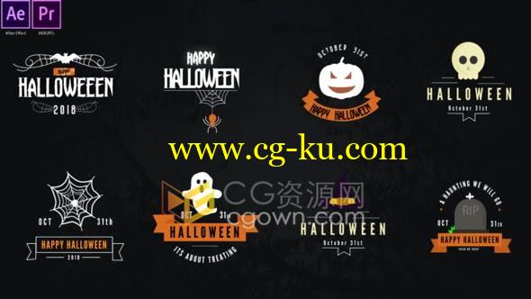 Halloween Titles万圣节主题设计文字动画视频字幕标题效果-AE/PR模板的图片1