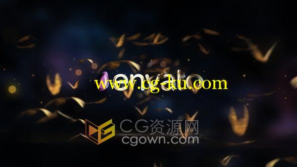 Reflecting Butterflies Logo金色蝴蝶演绎光泽标志片头视频-AE模板的图片1