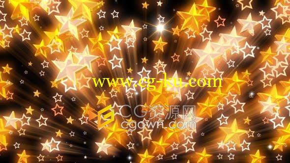 VJ素材-金光闪闪射线闪耀五角星迪斯科舞厅LED背景视频素材的图片1