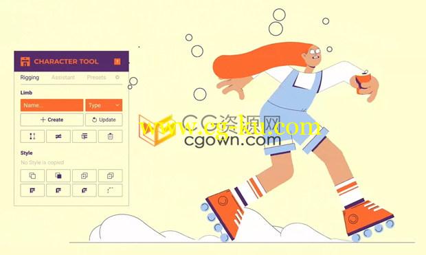 AE脚本Character Tool v1.0.6二维卡通角色手脚生成绑定MG动画工具的图片1