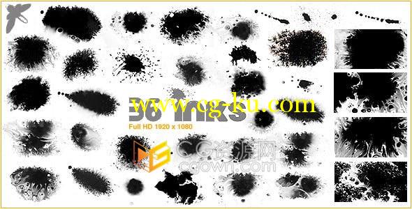 36 Inks中国风墨水飞溅滴落晕开印迹视频素材免费下载的图片1