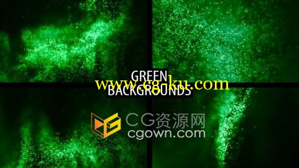 4组抽象绿色粒子特效动态背景视频素材免费下载的图片1