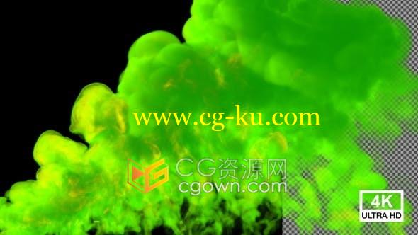 Green Firy Smoke 4k分辨率烟雾爆炸VFX特效视频素材下载的图片1