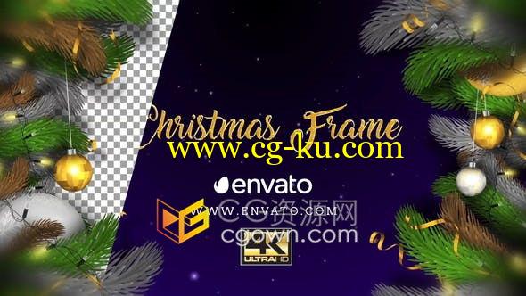 4K Christmas Frame圣诞节装饰节日片头媒体短视频制作-AE模板的图片1