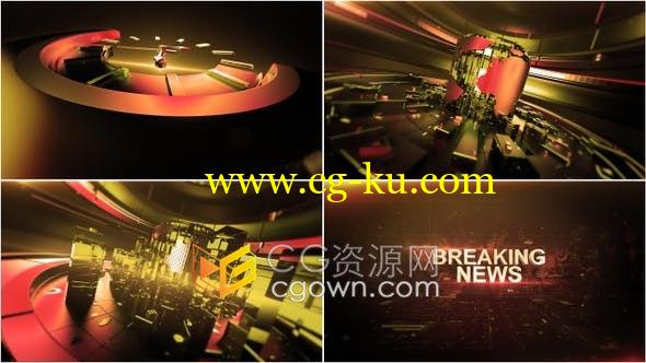 视频素材-Breaking News突发新闻电视广播视频片头的图片1