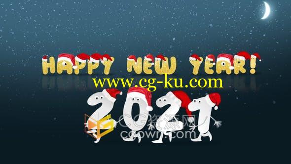 可爱创意卡通趣味艺术字体展示圣诞节日祝福新年揭幕战-AE模板的图片1