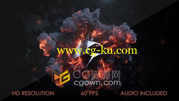 冲击波火花爆炸烟雾效果动作电影游戏标题开场-AE模板的图片1