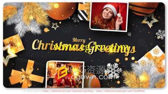 Christmas Greetings圣诞装饰元素冬天庆典创意视频宣传片头-AE模板的图片1