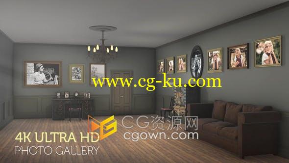 4K缓慢动画效果室内3D艺术相框相册人物传记复古纪念馆-AE模板的图片1