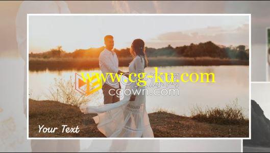 4K简约大方柔和浪漫风格婚礼电子相册浪漫唯美婚庆视频-AE模板的图片1
