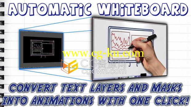 Automatic Whiteboard v1.0 AE脚本自动创建手写描绘动画带视频教程的图片1