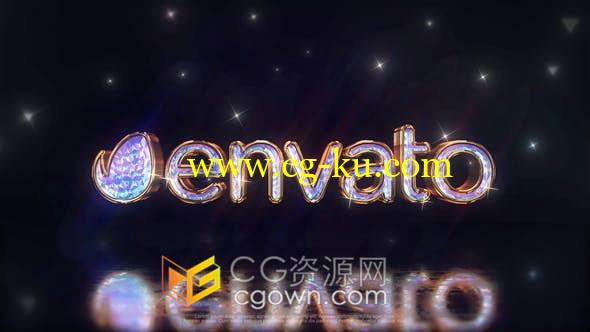 三维明亮光面倒影璀璨水晶钻石标志LOGO动画-AE模板的图片1