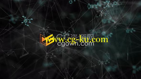 4K点线连接化学元素高科技技术背景视频素材的图片1