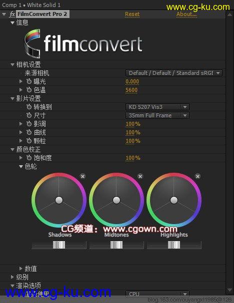 数字转胶片插件 FilmConvert Pro For AE PR 64bit v2.05（Z汉化）的图片1