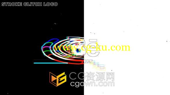 4K笔触故障毛刺失真RGB分割标志揭示片头-AE模板的图片1