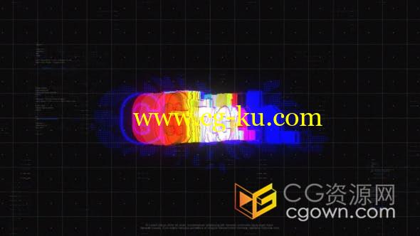 赛博朋克变形Glitch标志Logo标题故障效果技术片头-AE模板的图片1