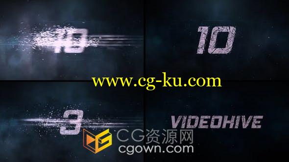 Countdown破碎数字动画特效10秒倒计时活动开场视频片头-AE模板的图片1