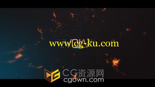 VFX冲击爆炸火焰能量特效介绍金属文字标题宣传预告片头-AE模板的图片1