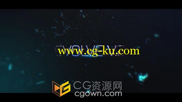 闪耀粒子冲击能量金属故障文字标题电影预告片视频-AE模板的图片1