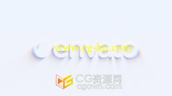 Clean Logo Reveal优雅明亮白底背景发光演绎出标志动画片头视频-AE模板的图片1