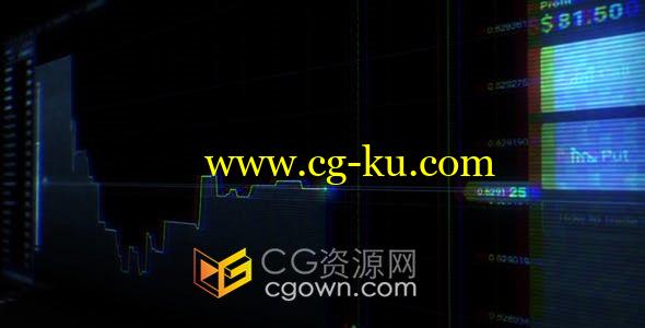 Stock Market Glitch股市投资股票市场全息交易故障失真动画背景视频素材的图片1