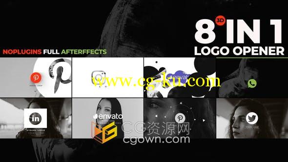 3D视觉效果创意设计公司LOGO社交媒体标志视频片头动画-AE模板的图片1