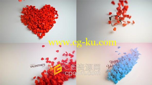 Love Logo 3D爱心浪漫情人节婚礼视频片头动画-AE模板免费下载的图片1