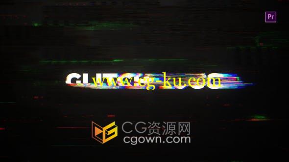 Glitch Logo Mogrt AE与PR模板失真动态故障RGB分割标题视频片头的图片1