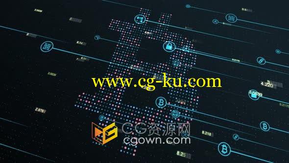 Global Blockchain Technology 4K分辨率全球区块链技术互联网信息动态背景视频素材的图片1