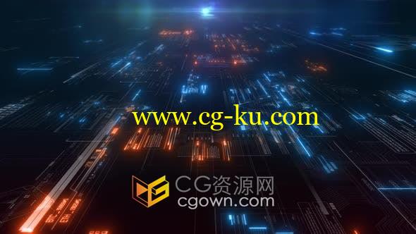 高科技数据链路全息HUD光线连接抽象动态科技背景视频4K素材的图片1