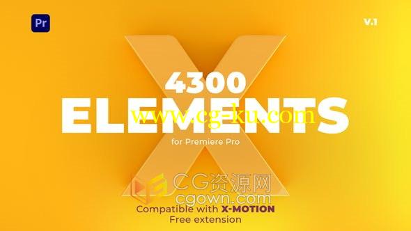 Premiere Pro扩展脚本X-Elements 4300个动画元素效果视频制作-PR模板的图片1