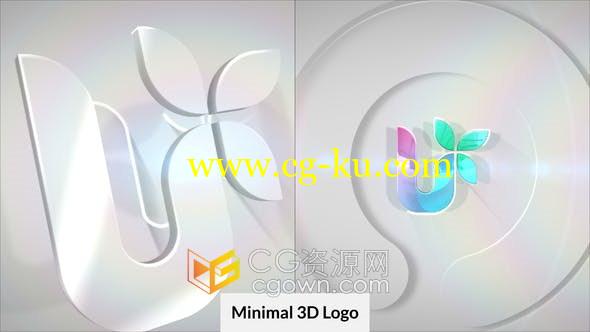 艺术大气白色干净3D LOGO动画视频片头效果-AE模板的图片1