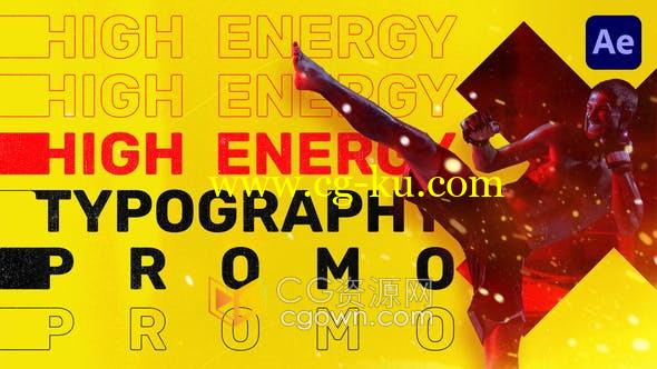 Energy Typography宣传品牌新潮时尚服装运动装备健身计划视频短片-AE模板的图片1