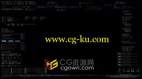 抬头显示图形用户界面4K分辨率HUD信息图高科技概念视频素材的图片1