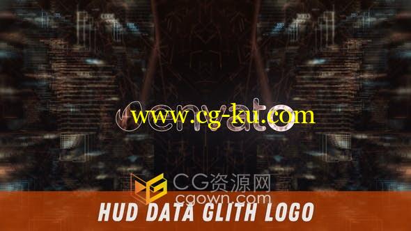 HUD Data Glith Logo抽象大数据互联网技术介绍视频片头-AE模板的图片1