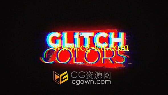 AE模板-Glitch Colors Logo颜色故障抽象动画视频片头制作的图片1