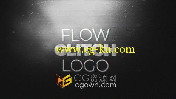 AE模板-Flow Glitch Logo抽象毛刺粒子科技公司标志动画视频片头的图片1