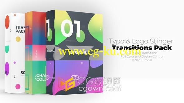 Apple Motion模板Typo & Logo Stinger Transitions社交媒体视频片头-FCPX插件的图片1