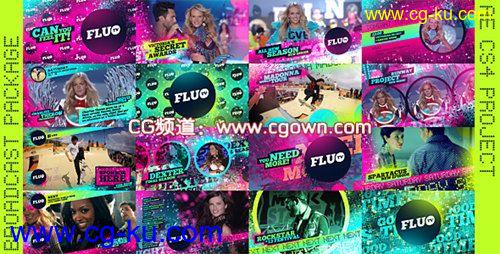 AE模板 Fluo TV VideoHive 电视娱乐频道整包装的图片1