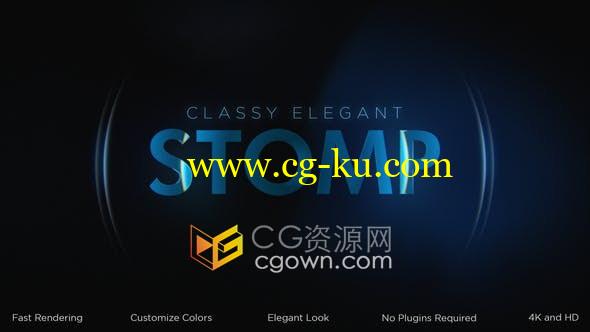AE模板-光效节奏感文字动画视频片头Classy Elegant Stomp Intro的图片1