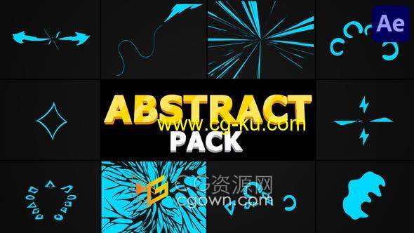 AE模板-Abstract Pack 10组卡通闪光形状动画MG素材效果的图片1