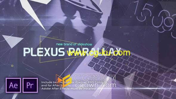 AE与PR模板-Plexus视差幻灯片高科技数字技术介绍科学实验室宣传视频的图片1