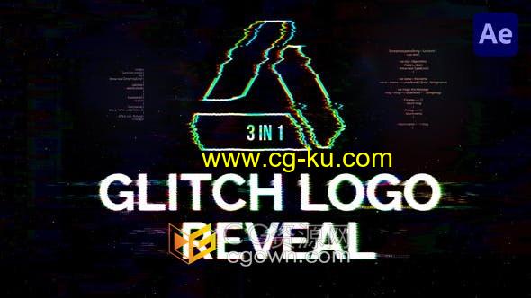 AE模板-4K Glitch Logo Reveal故障畸变像素差动画效果视频的图片1