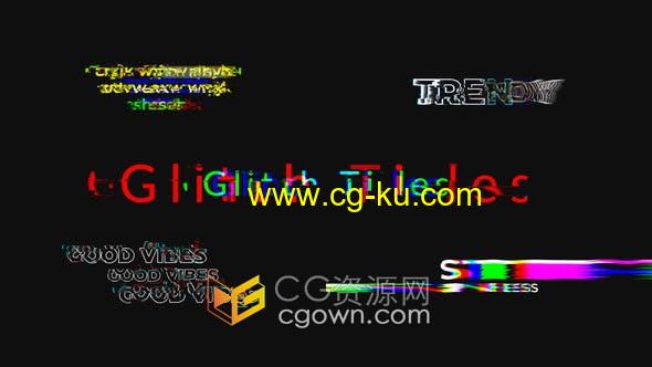 PR模板-Glitch Titles 4K 20种故障视频字幕动画制作的图片1