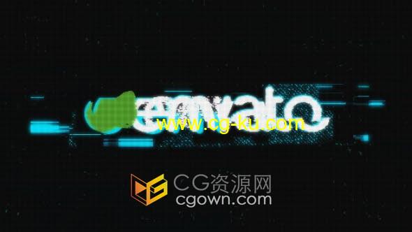 AE模板-4K分辨率数字失真故障LOGO动画视频片头的图片1