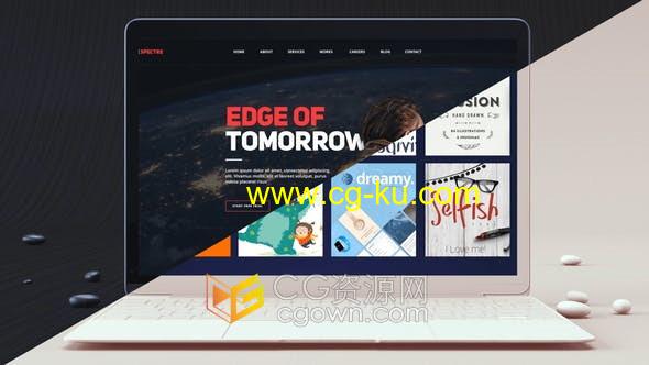 AE模板-笔记本电脑场景介绍网页设计主题UI/UX演示网站动画视频的图片1