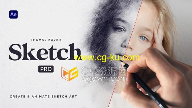 Sketch Pro v1.0 AE脚本模板创建素描草图动画效果视频的图片1