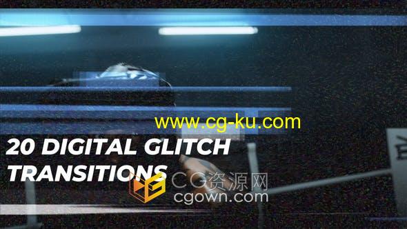 AE模板-20种数字信息故障视频转场特效Digital Glitch Transitions的图片1