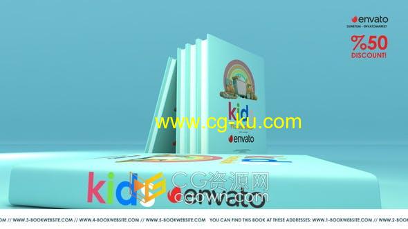 AE模板-儿童书籍促销3D书本展示视频动画封面设计的图片1