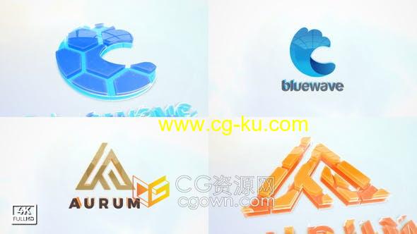 AE模板-玻璃光面材质效果标志视频片头3D logo Title的图片1